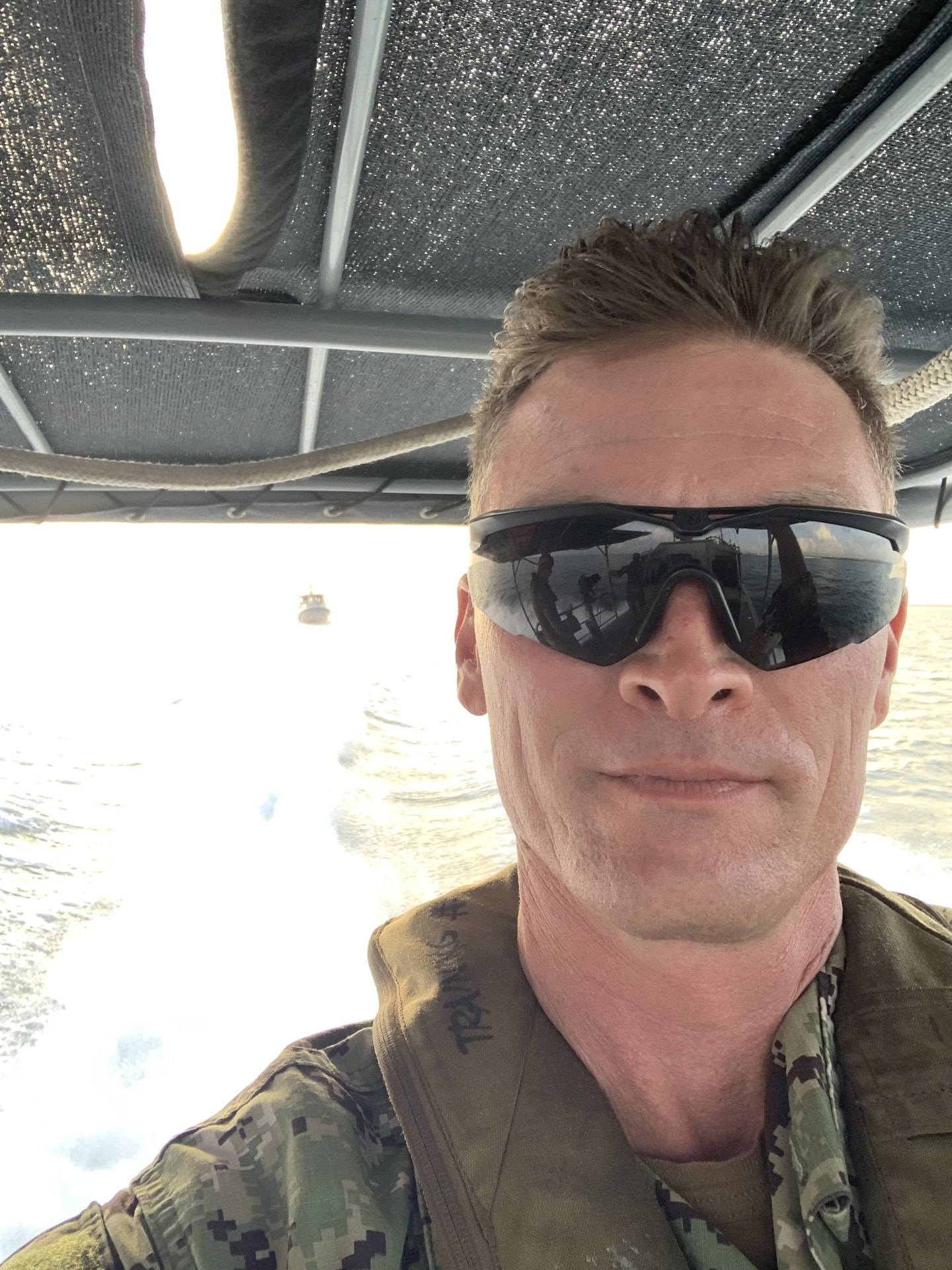 Officer selfie during active deployment